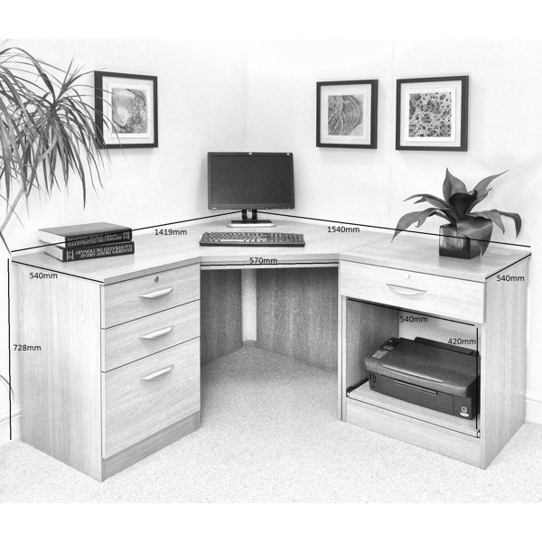 Ebern Designs Walshaw Corner Desk & Reviews Wayfair.co.uk